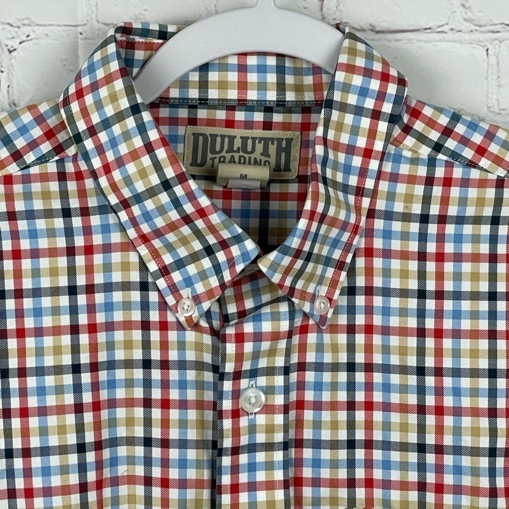 Duluth Trading Co Men's Medium Button Up Long Sleeve Shirt Multicolor Check - Picture 3 of 13